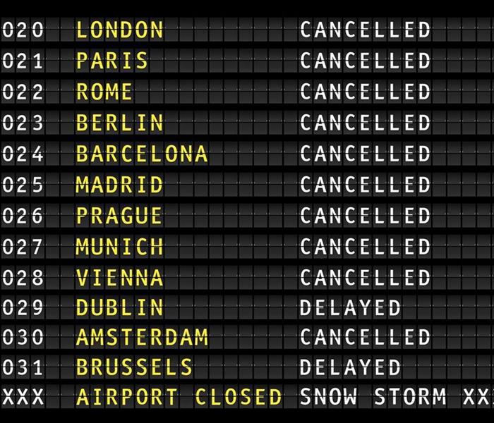 Cancelled flight board